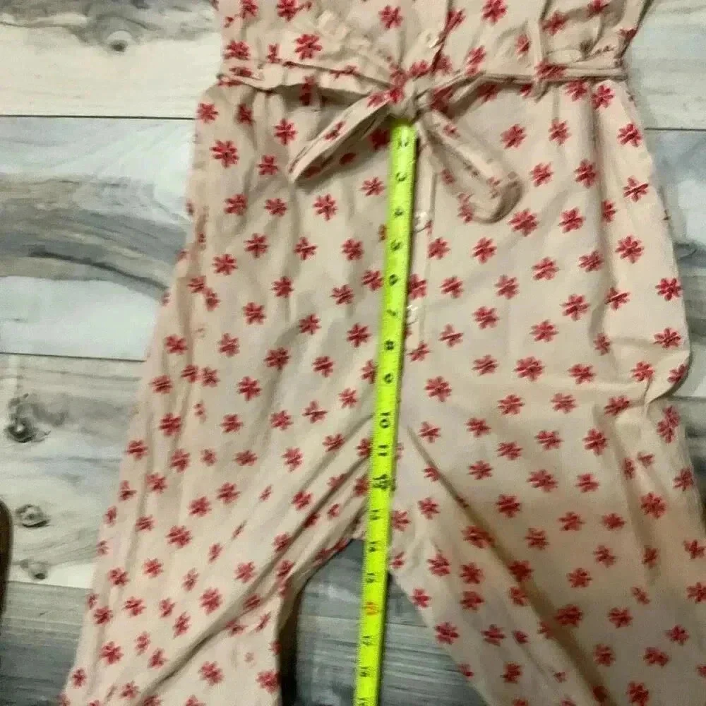 Glamorous Stone red Daisy tie waist button front jumpsuit US size 6 ￼ - Picture 12 of 12